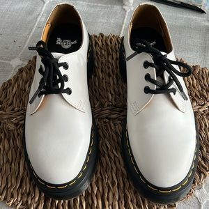 Dr Martens 1461 Quad smooth white leather platform shoes lace up oxfords